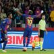 Lamine Yamal celebrates after scoring for Barcelona against Elche in La Liga