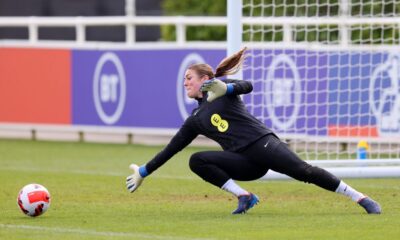Mary Earps during England Women’s training session before international match.