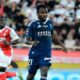 Moses Simon celebrating his goal for Paris FC against AS Monaco