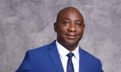 NFF President Ibrahim Gusau celebrating Super Eagles victory over Gabon