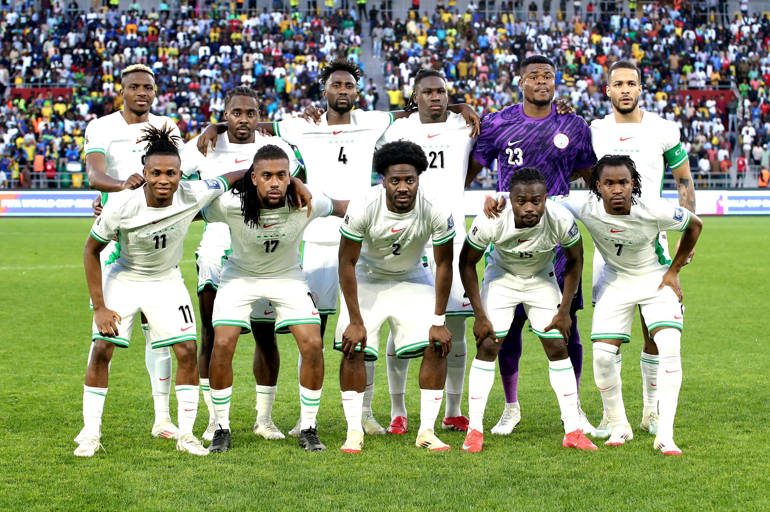 Nigeria’s Super Eagles players training ahead of their World Cup qualifier against Gabon
