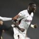 Paul Onuachu celebrates after scoring for Trabzonspor in the Turkish Super Lig