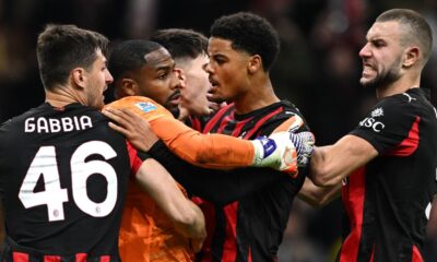 Paulo Dybala reacts after missing a penalty for AS Roma against AC Milan in Serie A