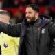 Ruben Amorim giving instructions on the touchline during a Manchester United match