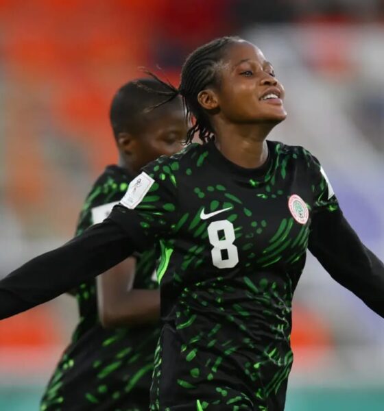 Shakirat Moshood celebrating during a Flamingos U-17 match