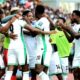 Super Eagles players celebrating a goal during World Cup playoff match