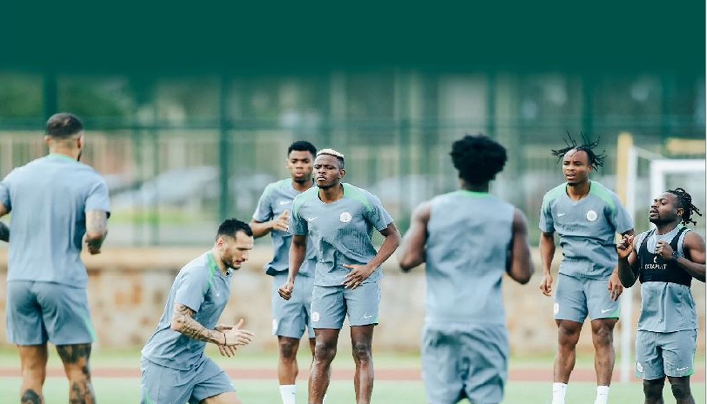 Super Eagles players during a World Cup qualifier training session