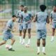 Super Eagles players during a training session ahead of a World Cup qualifying match.