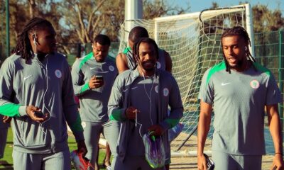 Super Eagles players in training session at Rive Hotel, Rabat, ahead of their 2026 FIFA World Cup playoff clash against Gabon.