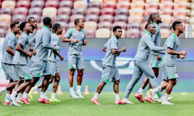 Super Eagles players training ahead of World Cup qualifier against Gabon in Rabat, Morocco.