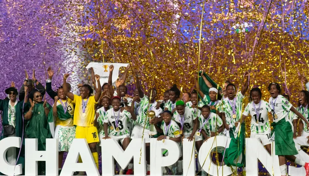 Super Falcons of Nigeria celebrating WAFCON victory