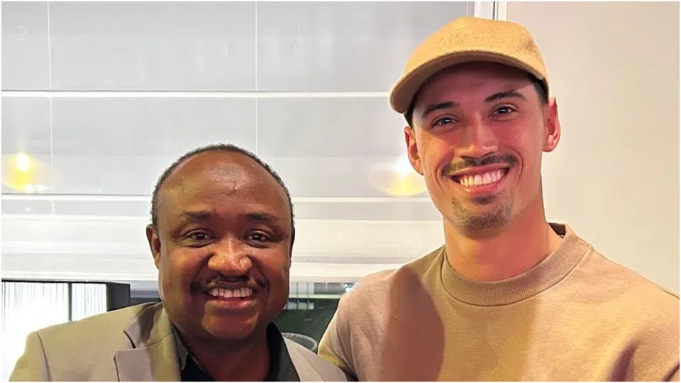 Tijani Babangida meets Manchester City midfielder Tijjani Reijnders