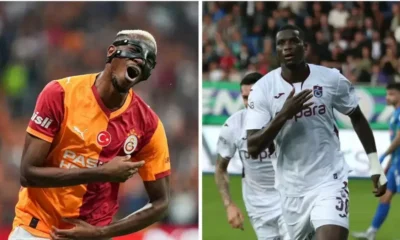 Victor Osimhen and Paul Onuachu during the Turkish Super Lig Super Eagles showdown