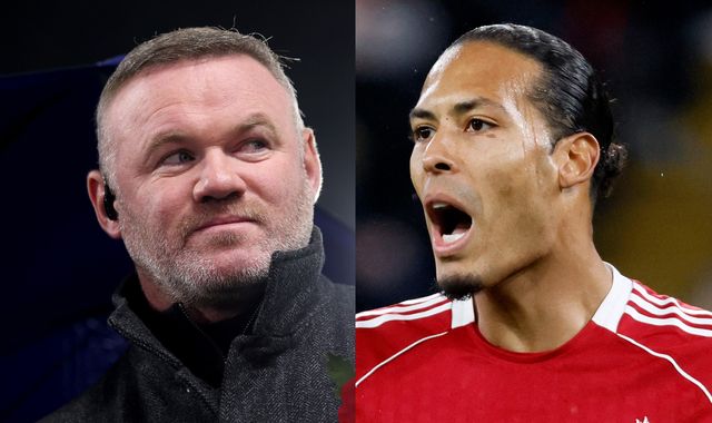 Wayne Rooney and Virgil van Dijk exchange words during post-match interview