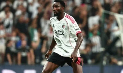 Wilfred Ndidi wearing Besiktas captain armband during Turkish Super Lig match