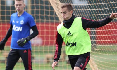 Luca Ercolani training during his time at Manchester United academy