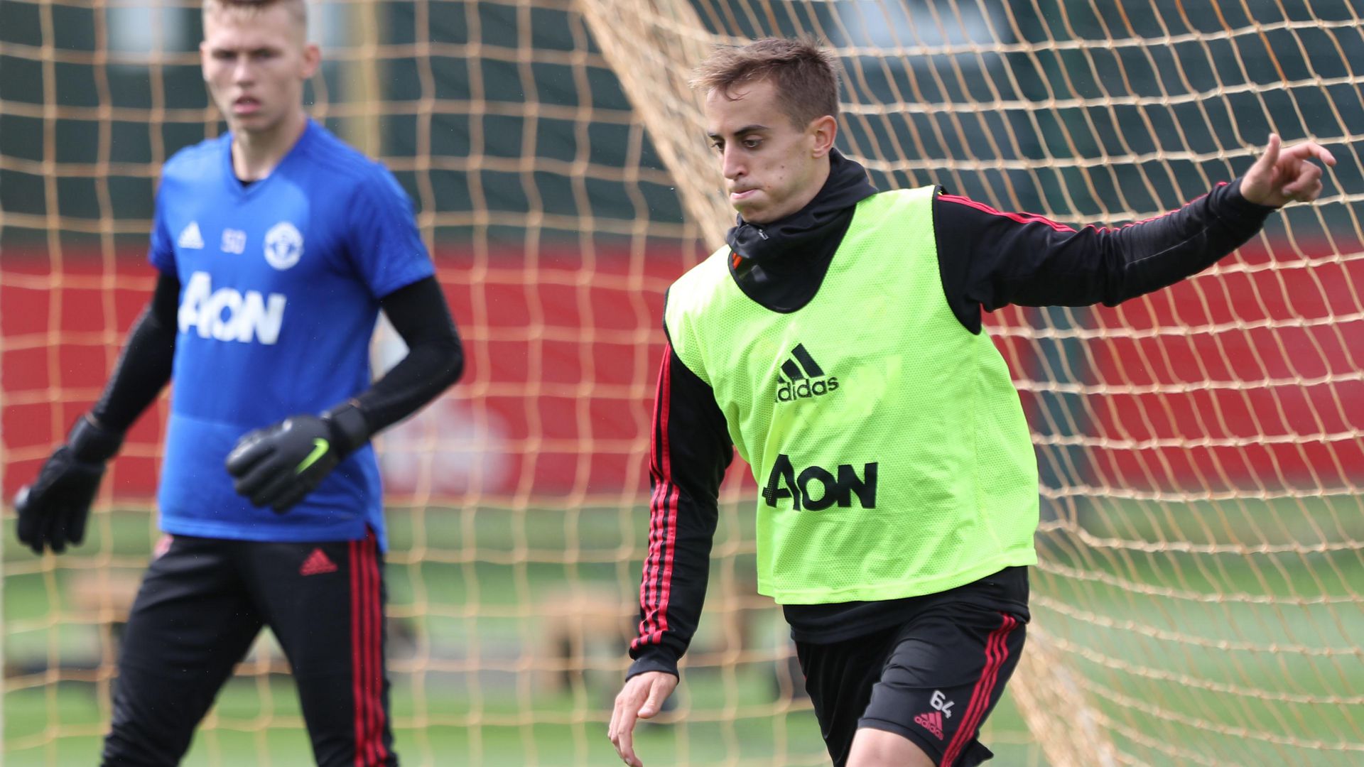Luca Ercolani training during his time at Manchester United academy