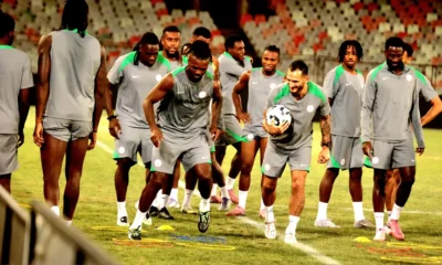 Ademola Lookman, Semi Ajayi and Bright Osayi-Samuel arriving at Super Eagles camp in Cairo