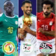 African football legends Mohamed Salah, Sadio Mane, Riyad Mahrez, Youssef Msakni, and Pierre-Emerick Aubameyang in action at AFCON tournaments.