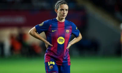 Aitana Bonmati in action for Barcelona before suffering a fractured fibula injury.