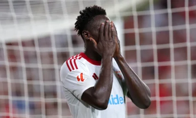 Akor Adams in action for Sevilla during the La Liga derby