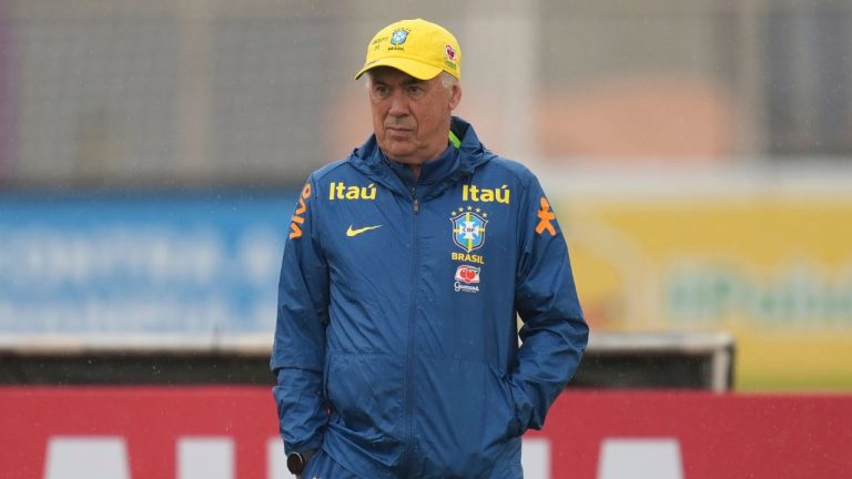 Carlo Ancelotti during Brazil national team training session ahead of World Cup 2026