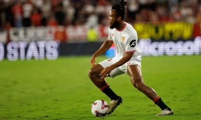 Chidera Ejuke showcasing his speed for Sevilla in La Liga