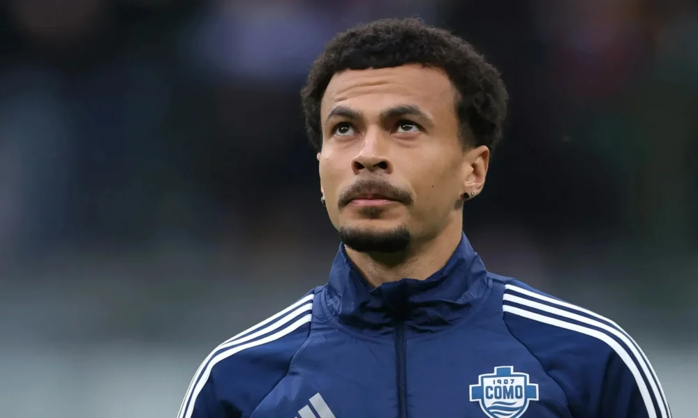 Dele Alli looking dejected during his time at Como after limited appearances.