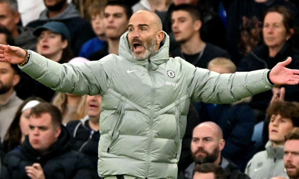 Enzo Maresca On The Touchline As Chelsea Head Coach During A Premier League Match