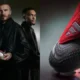 David Beckham Jude Bellingham and Trent Alexander-Arnold posing with the gunmetal adidas Predator Mania boots