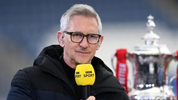 Gary Lineker speaking at an event after signing Netflix World Cup podcast deal.