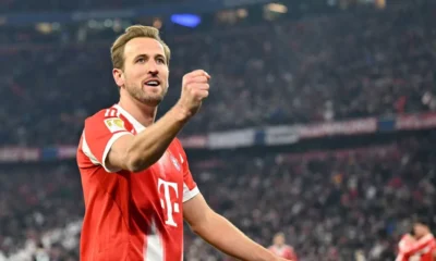 Harry Kane Celebrating A Goal For Bayern Munich Amid Barcelona Transfer Speculation