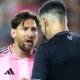 Lionel Messi talking to referee in English during 2025 MLS Cup final for Inter Miami