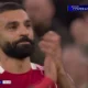Mohamed Salah applauding Liverpool fans at Anfield after Brighton win