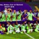 Nigeria Super Eagles Celebrating AFCON Bronze Medal On The Podium