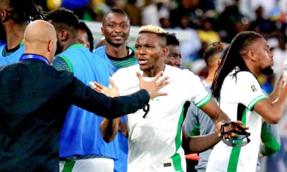 Victor Osimhen in action for the Super Eagles during international duty