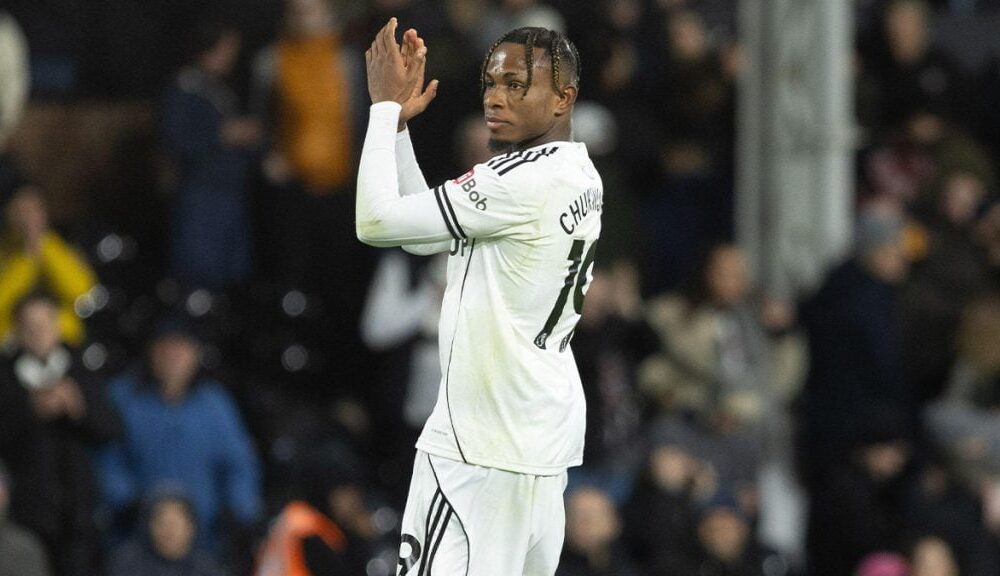 Samuel Chukwueze in action for Fulham in the Premier League