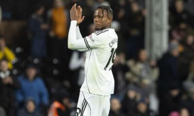 Samuel Chukwueze in action for Fulham in the Premier League
