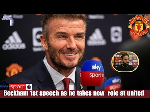 Sir David Beckham watching Manchester United match with thoughtful expression.