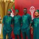 Super Eagles Of Nigeria Arriving In Morocco Wearing Traditional Green Senator Outfits At AFCON 2025