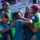 Super Falcons of Nigeria celebrating during an international match