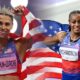 Sydney McLaughlin-Levrone and Sha’Carri Richardson competing on the track.
