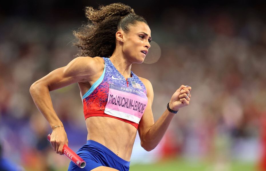 Sydney McLaughlin-Levrone celebrating her 2025 World Athlete of the Year award.