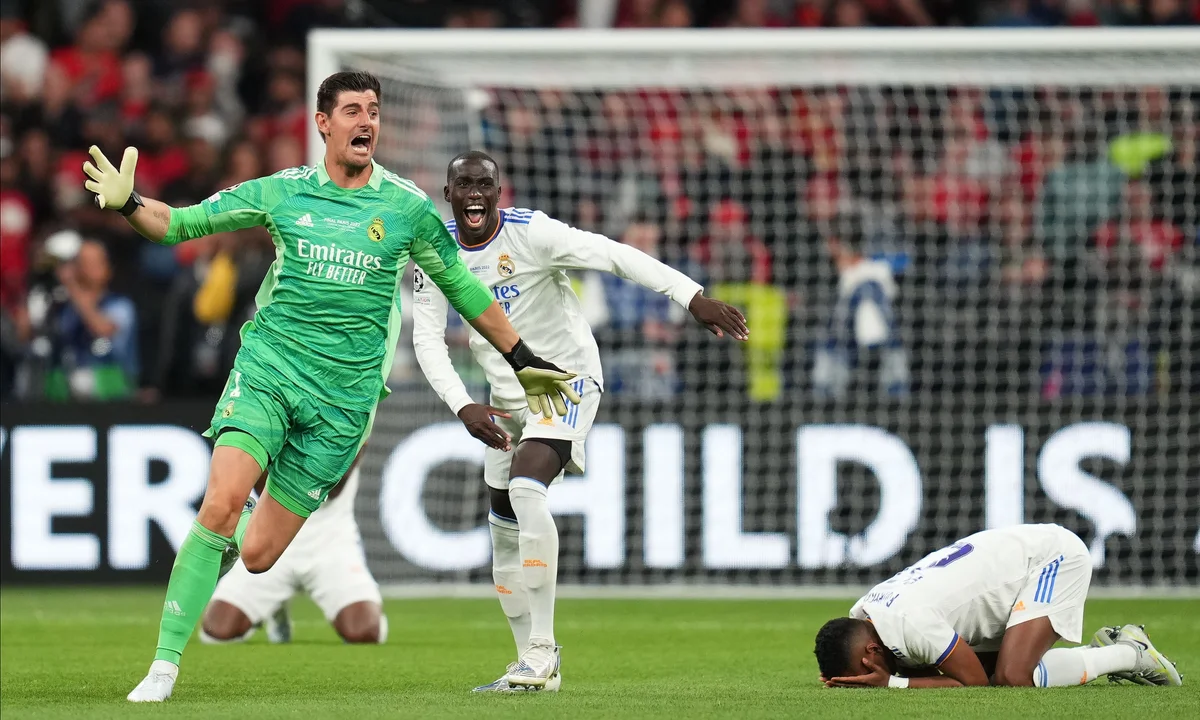 Thibaut Courtois Speaking To Press After Real Madrid’s Champions League Defeat To Manchester City
