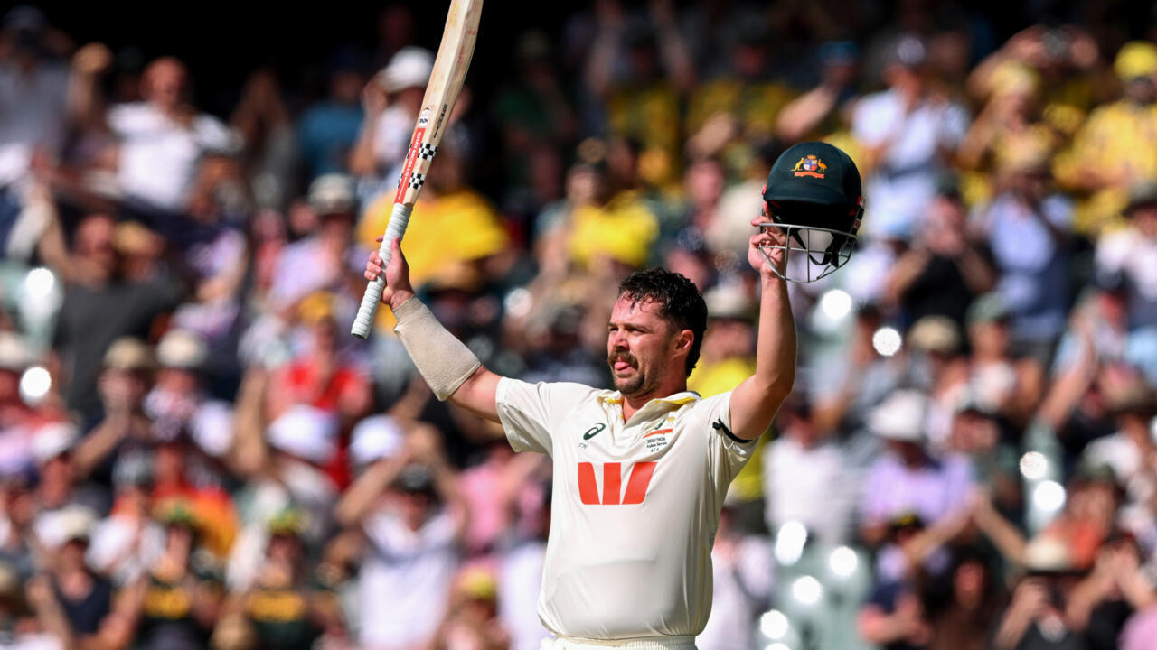 Travis Head Celebrating A Century At Adelaide Oval During The Ashes