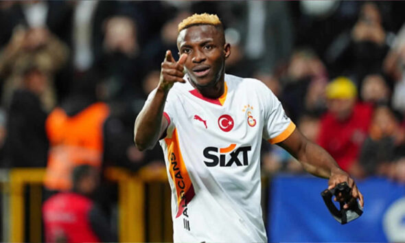 Victor Osimhen celebrating a goal for Galatasaray ahead of AFCON 2025