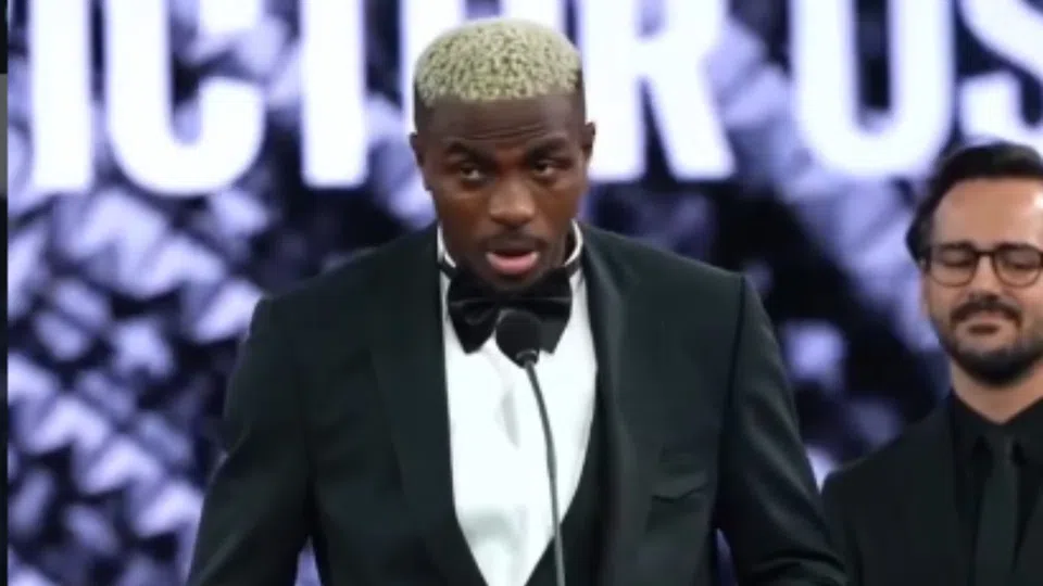 Victor Osimhen celebrating a goal for Galatasaray during the 2024-25 season