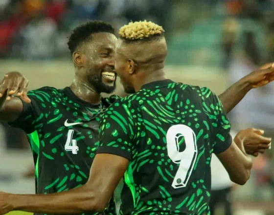 Wilfred Ndidi wearing the Super Eagles armband during a Nigeria international match