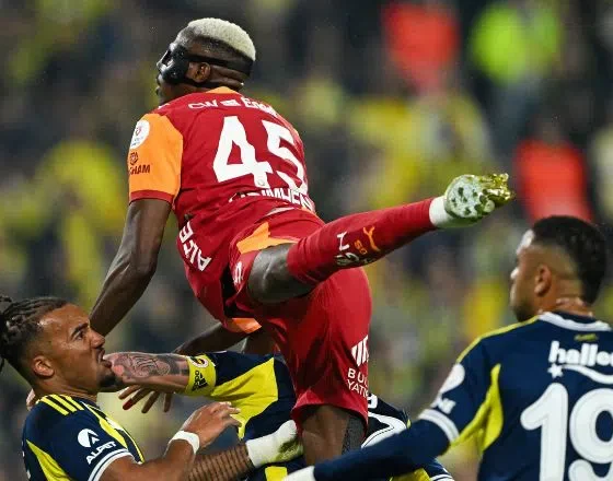 Victor Osimhen celebrating a goal during a league match