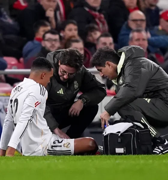 Trent Alexander-Arnold limping off after suffering a thigh injury during Real Madrid’s La Liga match.